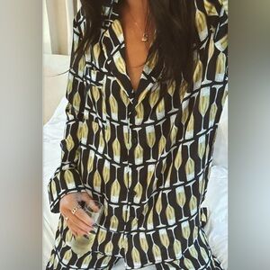 NWT Show Me Your MuMu Classic PJ Set in “Champagne Silky” - Size Large